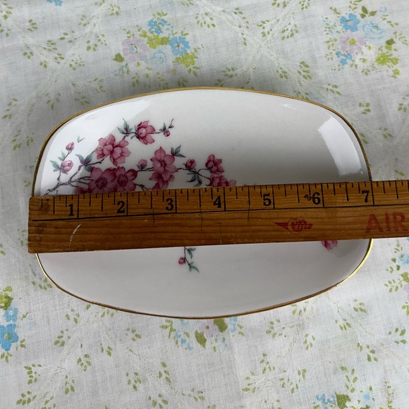 Naaman Israel Pink Floral Serving Plate Dish - Picture 4 of 5